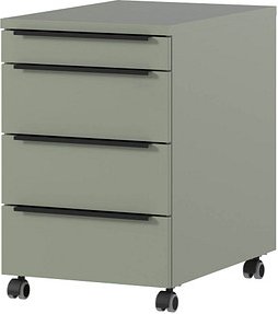 GERMANIA 4377 Rollcontainer taupegrün 4 Auszüge 42,0 x 60,0 x 63,0 cm