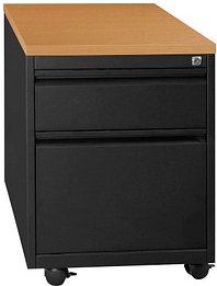 Thumbnail - Gürkan Rollcontainer schwarz, buche 2 Auszüge 46,0 x 79,0 x 62,0 cm