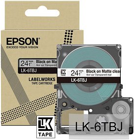 EPSON Schriftband LK LK-6TBJ C53S672067, 24 mm schwarz auf transparent