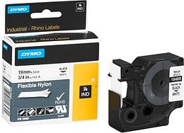 DYMO Schriftband RHINO 18489, 19 mm schwarz auf weiß, 1 St.