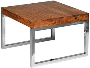 WOHNLING Beistelltisch quadratisch Massivholz sheesham 60,0 x 60,0 x 40,0 cm, 1 St.