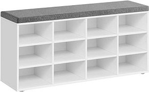 VASAGLE Schuhbank LHS009W14 weiß, grau Holz 78,6 cm