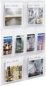 helit Wandprospekthalter the placativ transparent DIN A4, 1/3 DIN A4 8 Fächer