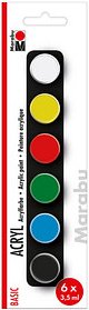 Marabu Basic Acrylfarben farbsortiert, 6 St.