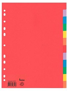 bene Ordnerregister DIN A4 Vollformat blanko farbig 12-teilig, 1 Satz