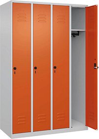 Thumbnail - CP Spind Classic Plus reinorange, lichtgrau 080000-40 S10000, 4 Schließfächer 120,0 x 50,0 x 185,0 cm