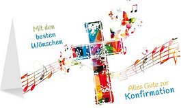 LUMA Konfirmationskarte Kreuz mit Noten DIN B6, 1 St.