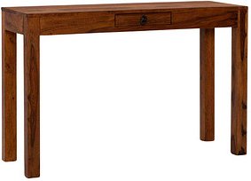 Thumbnail - WOHNLING Schreibtisch sheesham rechteckig, 4-Fuß-Gestell braun 118,0 x 40,0 cm