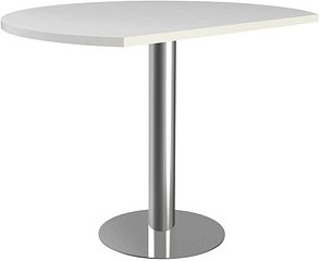 Thumbnail - Kerkmann Anbautisch höhenverstellbar Lago weiß, chrom halbrund 80,0/100,0 x 100,0 x 72,0 - 82,0 cm