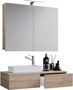 Thumbnail - VCM my bath Badmöbel-Set Gudas 914837 sonoma-eiche 85,0 x 35,0 x 14,0 cm