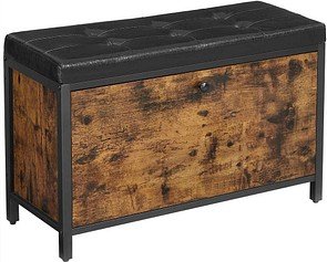 VASAGLE Schuhbank LSB049B01 vintagebraun, schwarz Holz 80,0 cm