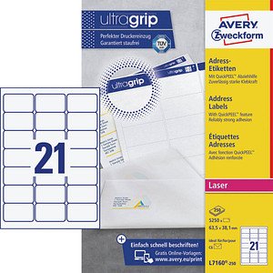 Thumbnail - 5.250 AVERY Zweckform Etiketten weiß 63,5 x 38,1 mm