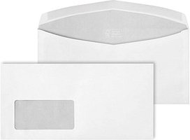 ÖKI Kuvertierhüllen Natur DIN lang mit Fenster recycling-weiß nassklebend 1.000 St.