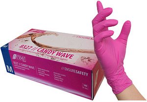 NITRAS MEDICAL unisex Einmalhandschuhe CANDY WAVE pink Größe M, 100 St.