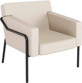 medso powered by PAPERFLOW Sessel MEDSO L creme schwarz Kunstleder 75,0 x 74,3 x 73,6 cm, 1 St.