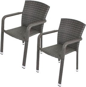 Thumbnail - Garden Pleasure Gartenstühle mit Armlehnen Getafe dunkelgrau, 2 St.