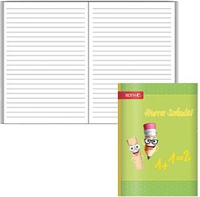 ROTH Schulheft Hurra Schule Lineatur 51 liniert DIN A6 ohne Rand, 32 Blatt, 1 St.