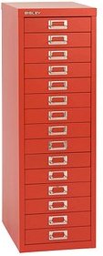 Thumbnail - BISLEY MultiDrawer™ L3915 Schubladenschrank kardinalrot 15 Schubladen 27,8 x 38,0 x 85,7 cm