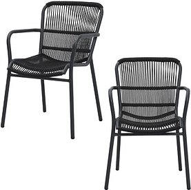 Thumbnail - BEST Gartenstühle mit Armlehnen Ives anthrazit, Metall, 2 St.
