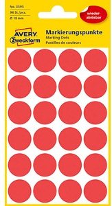 Thumbnail - AVERY Zweckform Klebepunkte 3595 rot Ø 18,0 mm, 96 St.