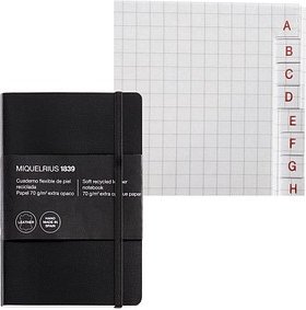 Thumbnail - MIQUELRIUS Notizbuch Leather ca. DIN A6 kariert, schwarz Softcover 200 Seiten, 1 St.