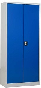 Gürkan Stahlschrank 100050 lichtgrau, enzianblau 4 Fachböden 80,0 x 38,0 x 180,0 cm, aufgebaut, 1 St.