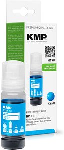 KMP H198 cyan Tintenflasche kompatibel zu HP 31 (1VU26AE)