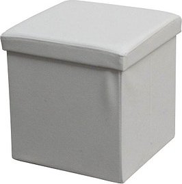 Echtwerk Hocker mit Stauraum Store Cube EW-SW-0440 weiß Kunstleder, 1 St.
