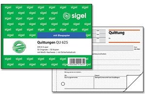 Thumbnail - SIGEL Quittung, MwSt. separat ausgewiesen Formularbuch QU625