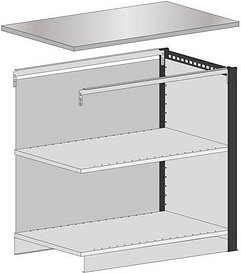SCHULTE Thekenmodul MULTIplus Endmodul mit Arbeitsplatte, schwarz 80,6 x 78,0 x 103,5 cm