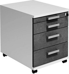 Thumbnail - röhr Imperia Rollcontainer weiß, quarzit 4 Auszüge 43,2 x 80,0 x 54,2 cm
