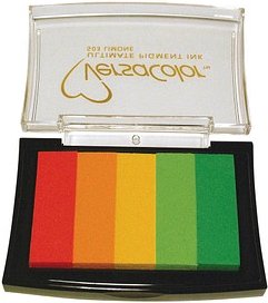 Rayher Stempelkissen Versacolor rot/orange/gelb/hellgrün/grün 7,5 x 4,7 cm, 1 St.