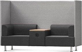 rocada 2-Sitzer Besprechungsecke Soft Seating schwarz, grau grau Stoff, 1 St.