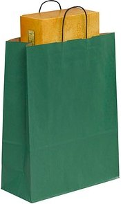 Thumbnail - VP Papier-Tragetaschen Toptwist grün 32,0 x 42,0 cm, 50 St.