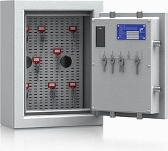 Thumbnail - ISS safe4key Schlüsseltresor grau mit 5 + Schlüsselhaken-System Haken Elektronikschloss