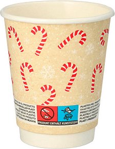 20 PAPSTAR Einweg-Trinkbecher Candy Canes 0,2 ml