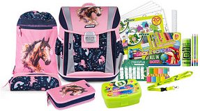 JOLLY Schulranzen-Set Classic Best Friends Forever Kunstfaser rosa/blau