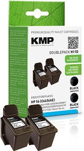 Thumbnail - KMP H11D schwarz Druckerpatronen kompatibel zu HP 2x 56 (C9502AE)