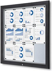 Showdown® Displays Schaukasten Premium grau 12x DIN A4 102,5 x 4,7 x 106,7 cm, 1 St.
