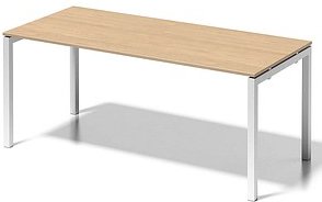 Thumbnail - BISLEY Cito Schreibtisch ahorn, verkehrsweiß rechteckig, 4-Fuß-Gestell weiß 180,0 x 80,0 cm