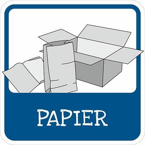 Thumbnail - SafetyMarking® Hinweisschild "Mülltrennung Papier" quadrat 10,0 x 10,0 cm