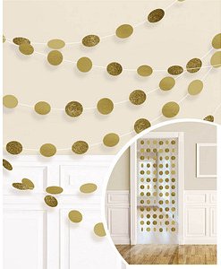 amscan® Hängegirlanden Glitzer gold 6 St.