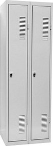 Thumbnail - SZ Metall Spind lichtgrau 51324, 2 Schließfächer 60,0 x 50,0 x 180,0 cm