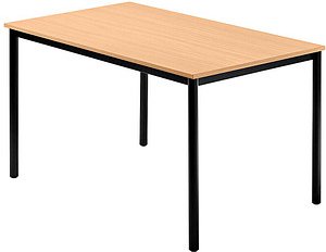 HAMMERBACHER Konferenztisch VDR12 buche rechteckig, Rundrohr schwarz, 120,0 x 80,0 x 72,0 cm