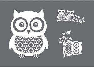 Rayher Siebdruckschablone Eulen grau