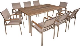 Garden Pleasure Sitzgruppe FLORENCE, silber Kunststoff, Metall, 9-teilig