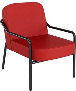 medso powered by PAPERFLOW Sessel MEDSO M Rund rot schwarz Kunstleder, 1 St.