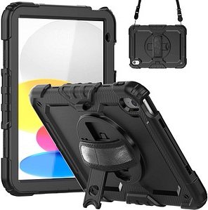DEQSTER 360° Rugged Case Tablet-Cover für Apple iPad 10. Gen (2022), iPad 10. Gen (2024), iPad (A16) (2025) schwarz