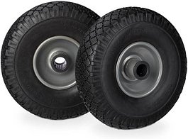 Thumbnail - relaxdays Sackkarrenräder luftbereift schwarz, grau Stahl Felgen, Achse 2,5 cm