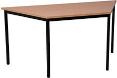 Gürkan Mehrzwecktisch buche Trapezform, Vierkantrohr schwarz, 140,0 x 70,0 x 75,0 cm